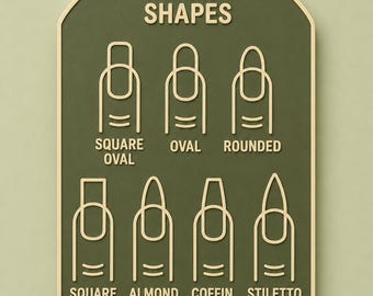 Nail Shape Display Board | 7 Popular Styles Reference Guide (3D Printed)
