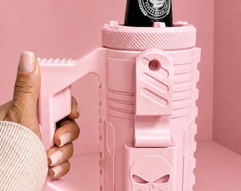 Personalised 3D Printed Beer Bottle Holder | Tactical Design, Custom Name, Built-in Opener