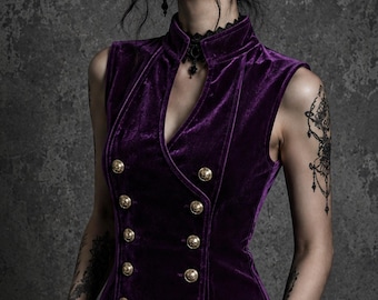 Gilet gothique en velours de luxe | Style gothique rétro victorien | Tenue tendance alternative sombre