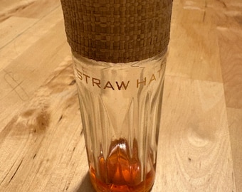 Vintage Fabergé Straw Hat Perfume Bottle – Ribbed Glass 2 fl oz Vanity Decor
