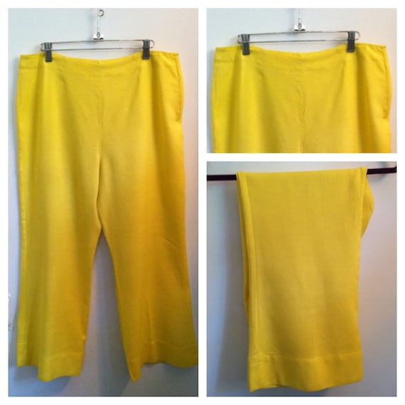 vintage cropped flare leg pants / buttercup yellow
