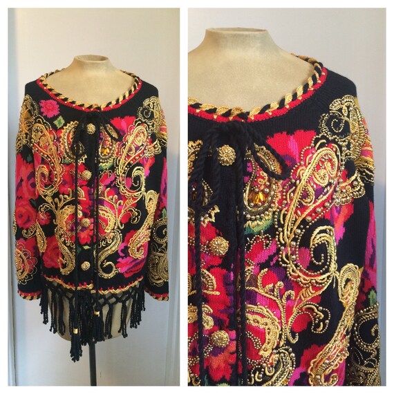 dazzling embellished cardigan / vintage Michael Si
