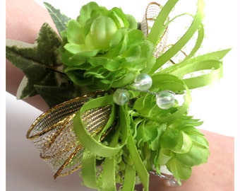 Faux Corsage For Little Girl - Father/Daughter Dance Corsage - Wedding Corsage - Preschool Graduation Corsage - Lime Green Corsage