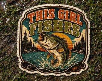 Cette fille est un poisson autocollant | Décalcomanie en vinyle pour femme qui pêche | fille pêcheur à la ligne | Cadeau de pêche pour elle | Autocollant de pêche imperméable