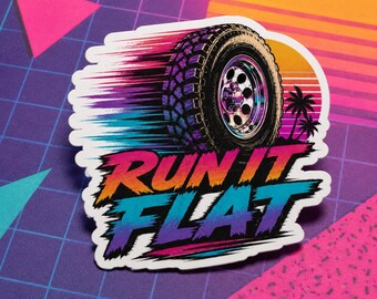 Sticker plat Run It | en vinyle pour pneu tout-terrain | rétro adhésif pour pare-chocs de camion | Cadeau pneu boue | Autocollant imperméable
