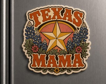 aimant de maman du Texas | Aimant en vinyle pour maman du Texas | Sticker maman étoile solitaire | Cadeau Texas pour maman | Aimant de camion Texas
