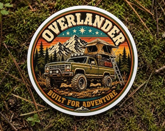 Sticker Overlander | Décalcomanie en vinyle pour camion Overland | adhésif pour pare-chocs d'Off Road | Cadeau d'aventure | Autocollant imperméable