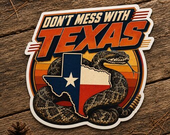 Ne plaisantez pas avec le Texas Sticker | décalcomanie en vinyle Texas Pride | adhésif pour pare-chocs dur du Texas | État de l'étoile solitaire | Sticker Texas imperméable