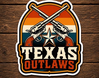 Autocollant de hors-la-loi du Texas | Sticker en vinyle Wild West du Texas | adhésif pour pare-chocs rebelle du Texas | Cadeau occidental | Sticker Texas imperméable
