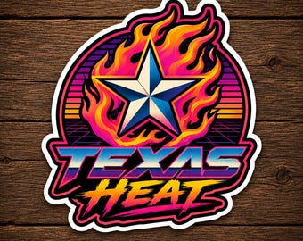Sticker chaleur du Texas | Sticker en vinyle Texas Summer | Adhésif pour pare-chocs chaud du Texas | Cadeau de la vie au Texas | Sticker Texas imperméable