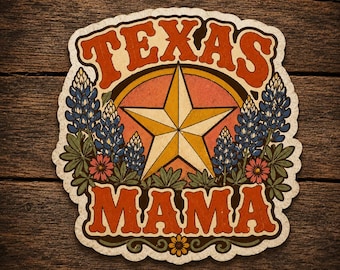 Sticker maman du Texas | Sticker en vinyle Texas Mom | Maman fière du Texas adhésif pour voiture | Cadeau Texas pour maman | Sticker Texas imperméable