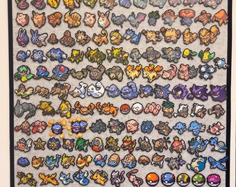 Complete Generation 1 Pokémon Pixel Art Collection – 151 Monsters, Pokéballs & Trainers (FRAME NOT INCLUDED)