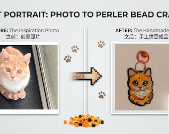 Personalized Pet, Anime & Idol Portrait | Custom Perler Bead Pixels Art | Keychain, Fridge Magnet, Coaster