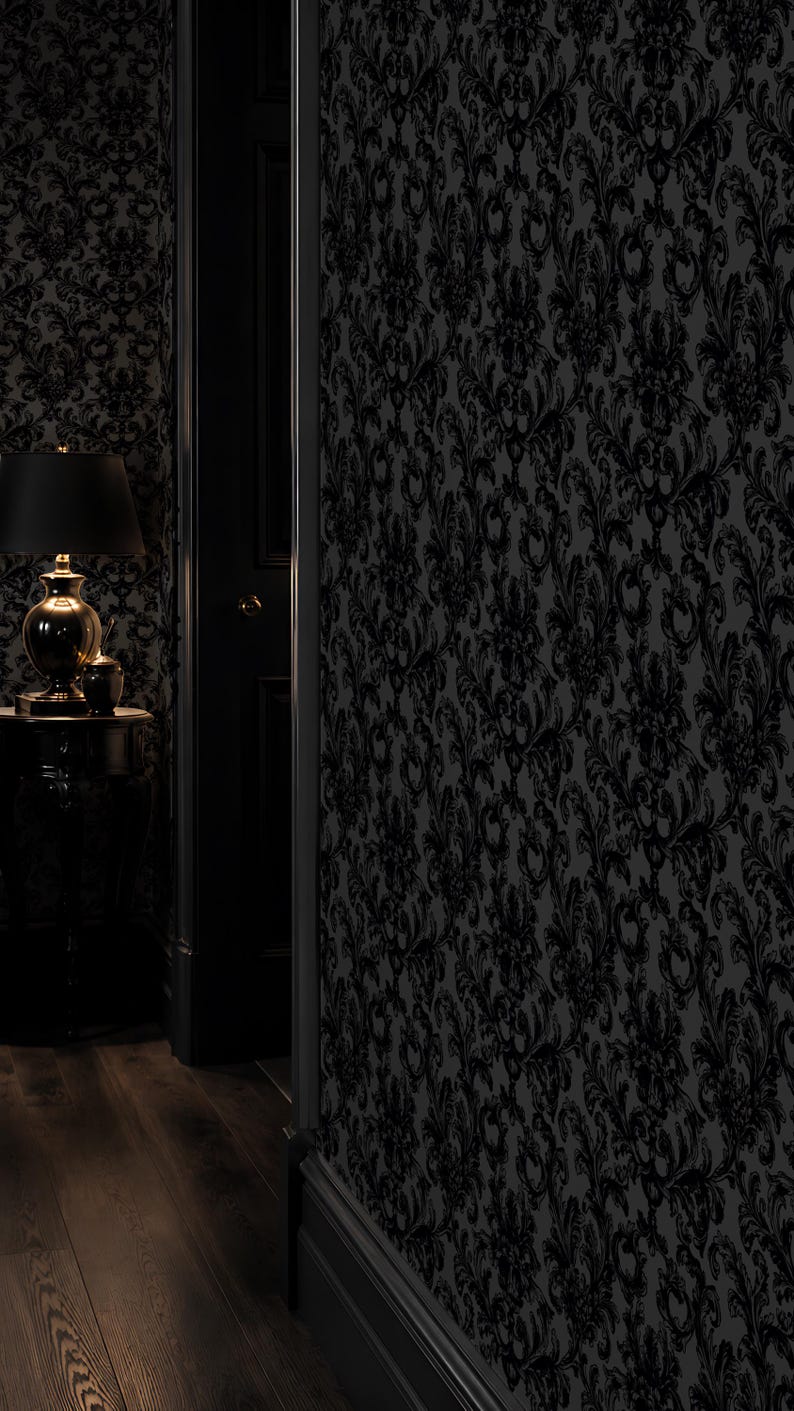 gothic black wallpaper pattern