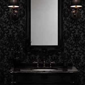 black victorian wallpaper
