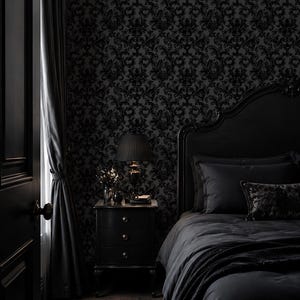 moody damask wall decor