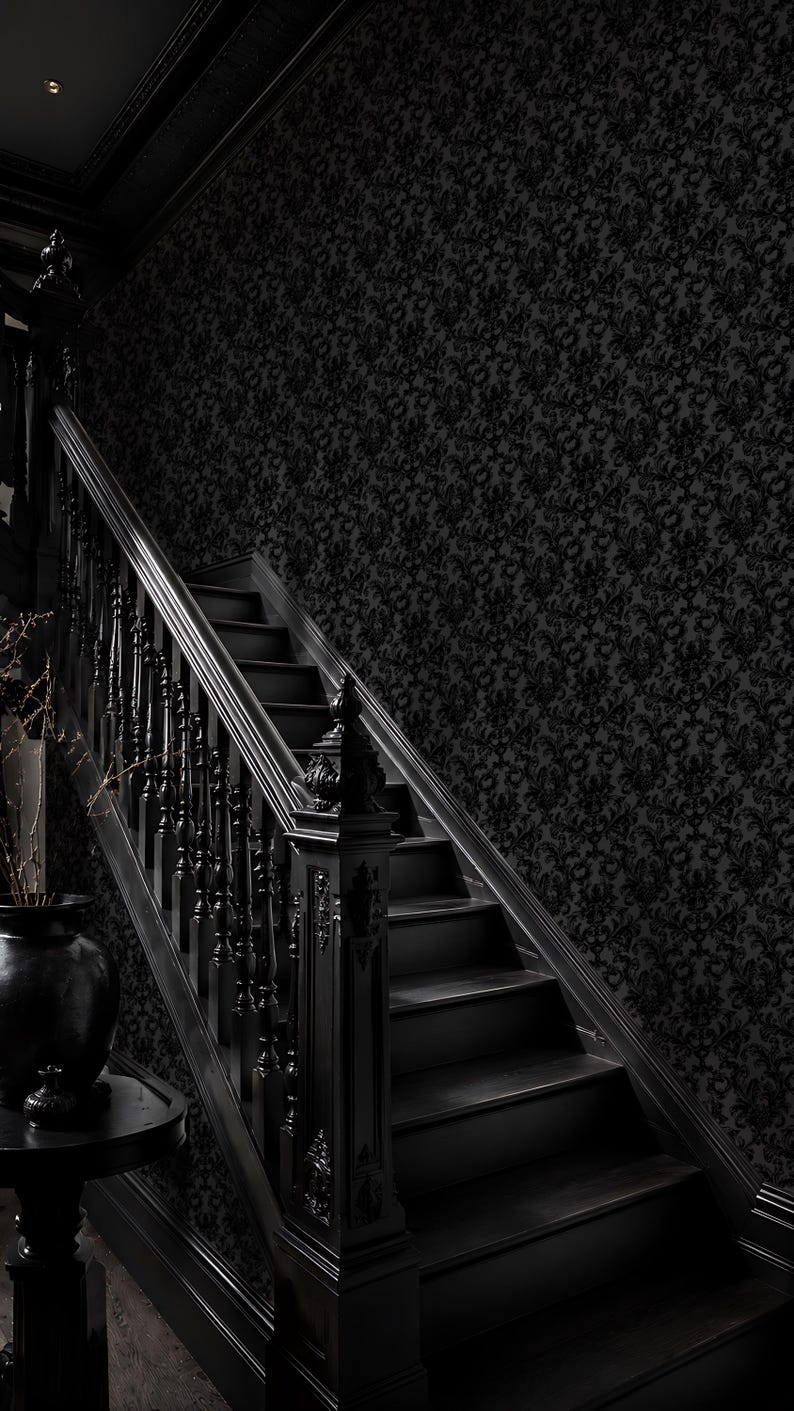 elegant dark damask wallpaper