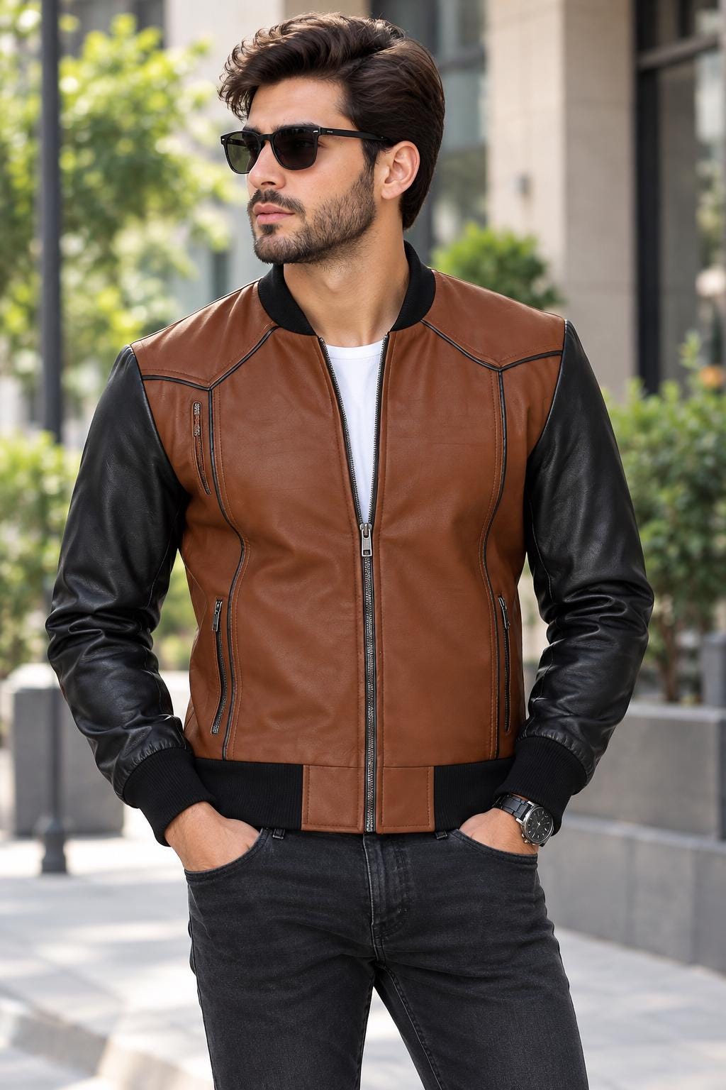 Ykk Vintage Leather Jacket - Etsy