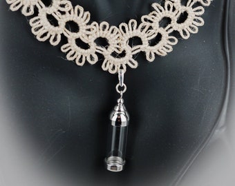 Ras de cou et pendentif amovible en chanvre tatoué