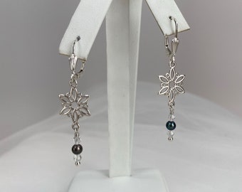 Pendentif flocon de neige et perles