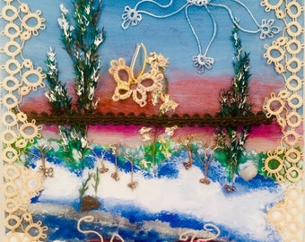 Carte heArtful - Scène de fenêtre d'hiver