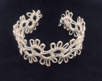 Bracelet en chanvre tatoué - Écru