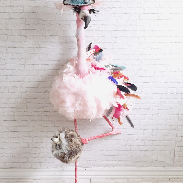 Croquet with Delaney and Drew faux Taxidermy |pink flamigo|hedgehog|alice in wonderland|croquet|faux taxidermy | pink | feathers | cards