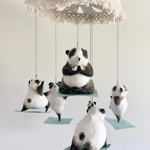 Yoga Panda Mobile baby crib nursery baby room yoga panda home decor image 1