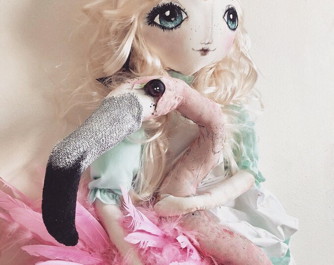 Alice in Wonderland Flamingo Hedgehog Faux Taxidermy Croquet Flamingo