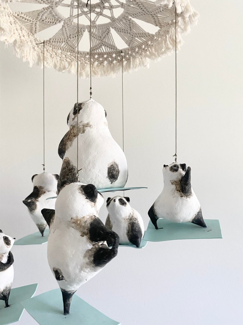 Yoga Panda Mobile baby crib nursery baby room yoga panda home decor image 7