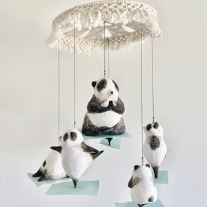 Yoga Panda Mobile baby crib nursery baby room yoga panda home decor image 5