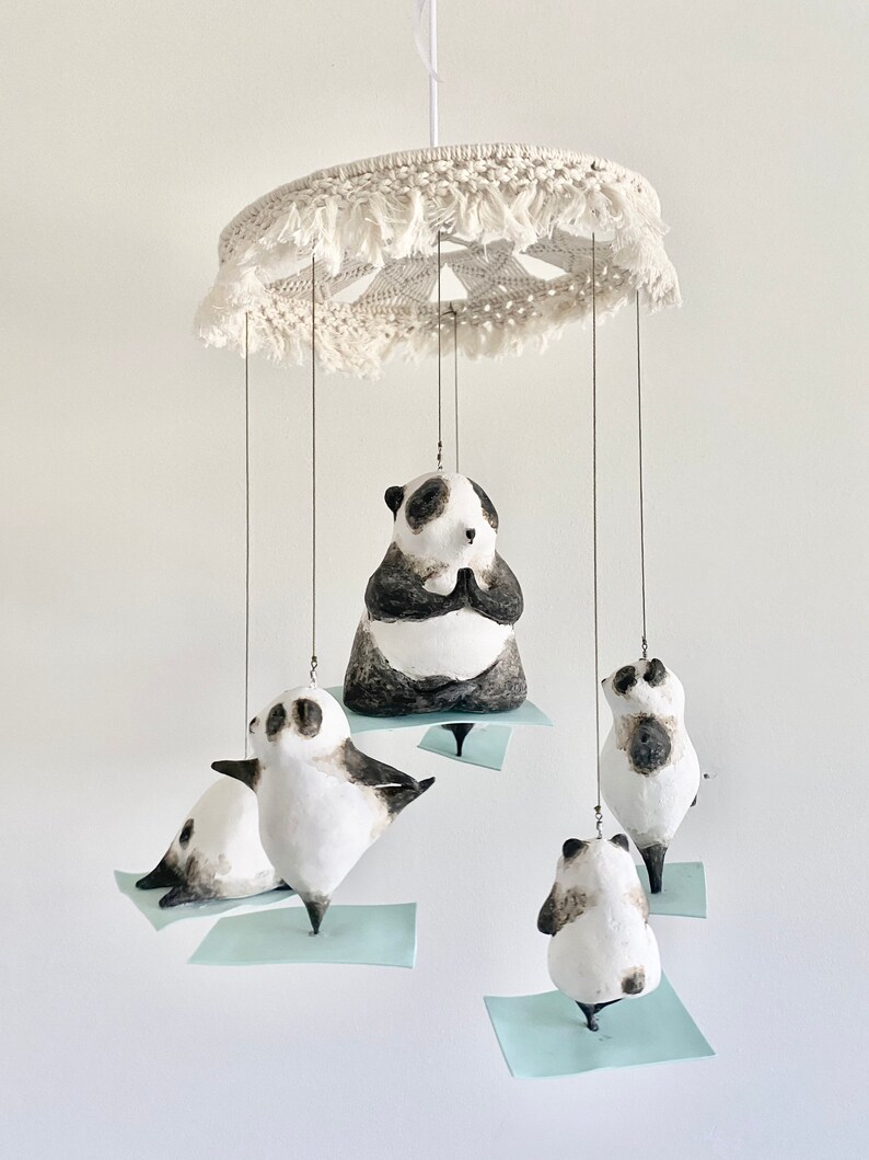 Yoga Panda Mobile baby crib nursery baby room yoga panda home decor image 5