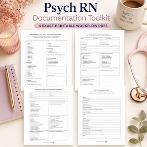 Psych RN Documentation Toolkit | Behavioral Health Nurse Charting Bundle | Clinical Workflow Printable PDF