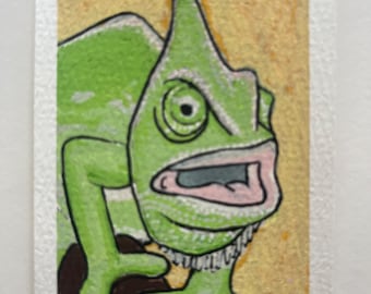Chamäleon - ACEO 2,5 "x 3,5" Acryl