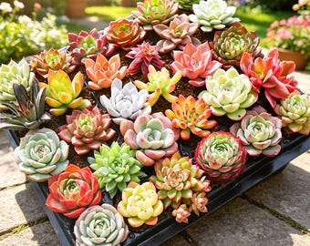 Boutique Rare Mixed Succulent Kit, 2/24/100/200 - Pack Options, 0.5-1.5“, Imported Live Succulent Plants Gifts