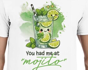 Camiseta divertida de mojito: "Me conquistaste con el mojito". Camiseta para amantes de los cócteles.
