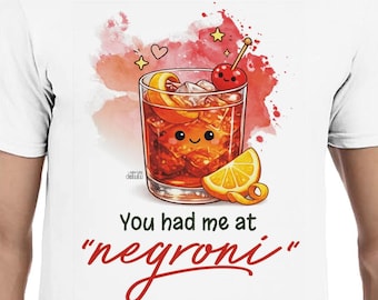 Camiseta divertida de Negroni: "Me conquistaste con el Negroni". Camiseta para amantes de los cócteles.
