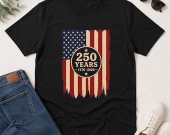 America 250 Years SVG PNG Digital Download, 1776 2026 Independence Day, July 4th 2026 Patriotic USA Flag Design, Printable Shirt Art