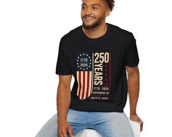 250 Years 1776-2026 Independence Day Anniversary T-Shirt | American Flag Patriotic Design