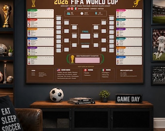 2026 World Cup Bracket Match Tracker, Extra Large Printable Soccer Tournament A0 Poster, Schedule,Bracket Wall Chart,PDF digital Download