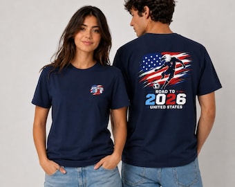 World Cup 2026 Soccer Logo Shirt | Road to USA Flag Patch T-Shirt