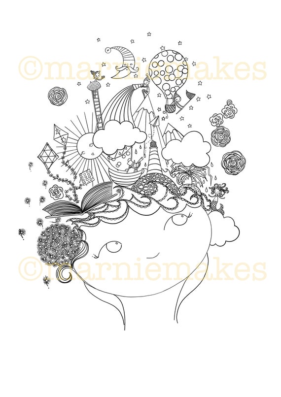 Imagination Digital Download Colouring Page Printable Etsy UK
