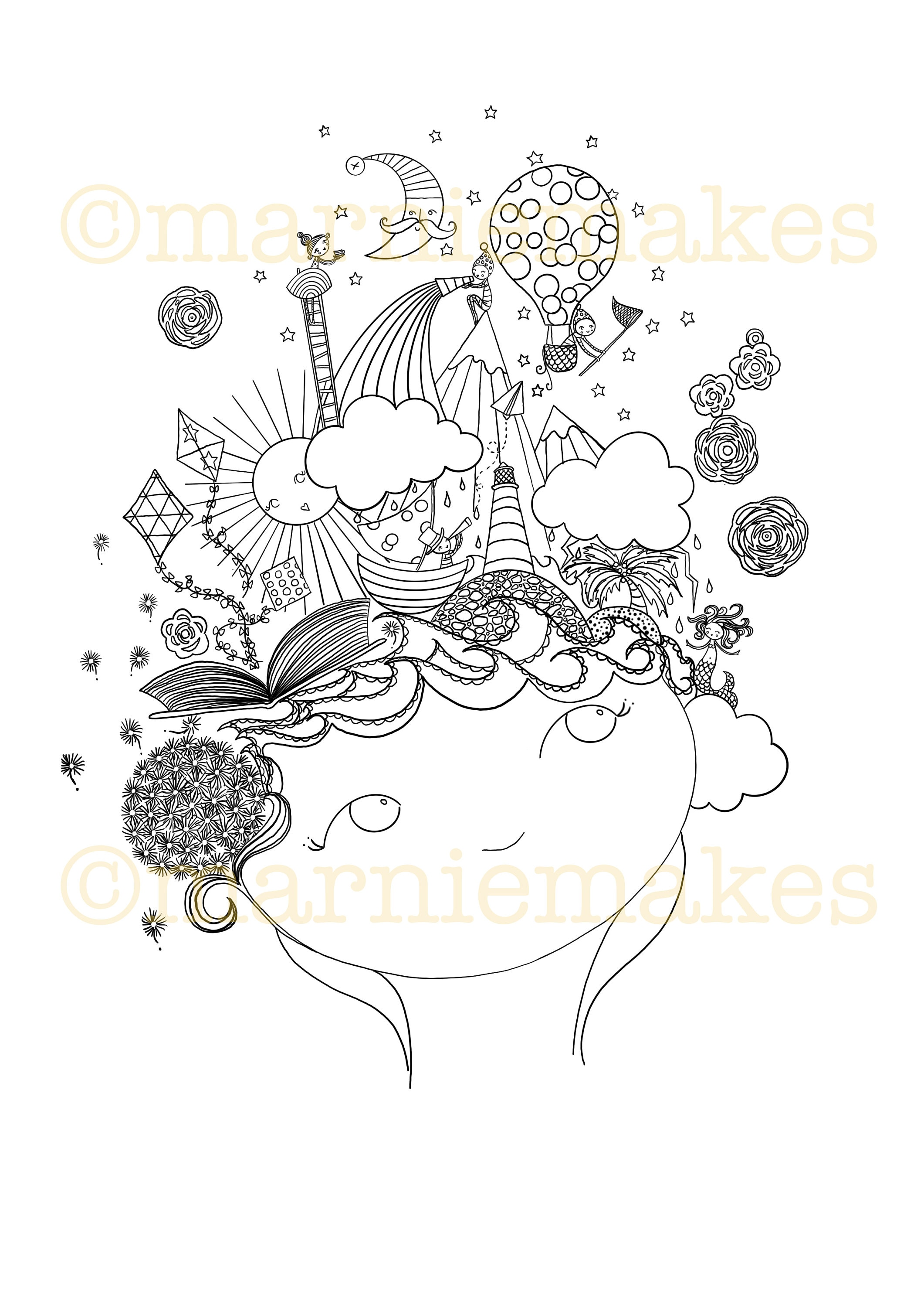 Imagination Digital Download Colouring Page Printable Etsy UK