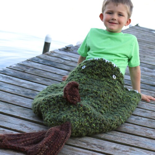 Fish Mermaid Tail Blanket Pattern CROCHET Cocoon Blanket PATTERN Boy Mermaid Blanket