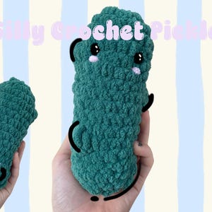 Niedliches gehäkeltes Gurkenplüschtier, handgefertigte Amigurumi-Gurke, Kawaii-Gurkenspielzeug, lustiges Gurkengeschenk, weiche Plüschgurke, Geschenk für Gurkenliebhaber