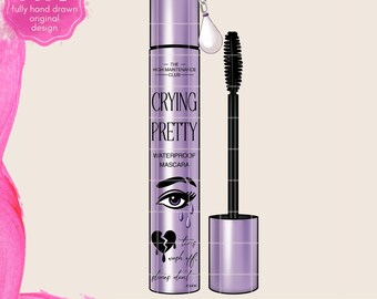 Gråtande Pretty Mascara PNG: Moody Romance Reader-grafik (digital nedladdning)