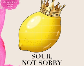 Citrondrottningen PNG: Sur, inte ledsen, fräck Clipart (digital nedladdning)