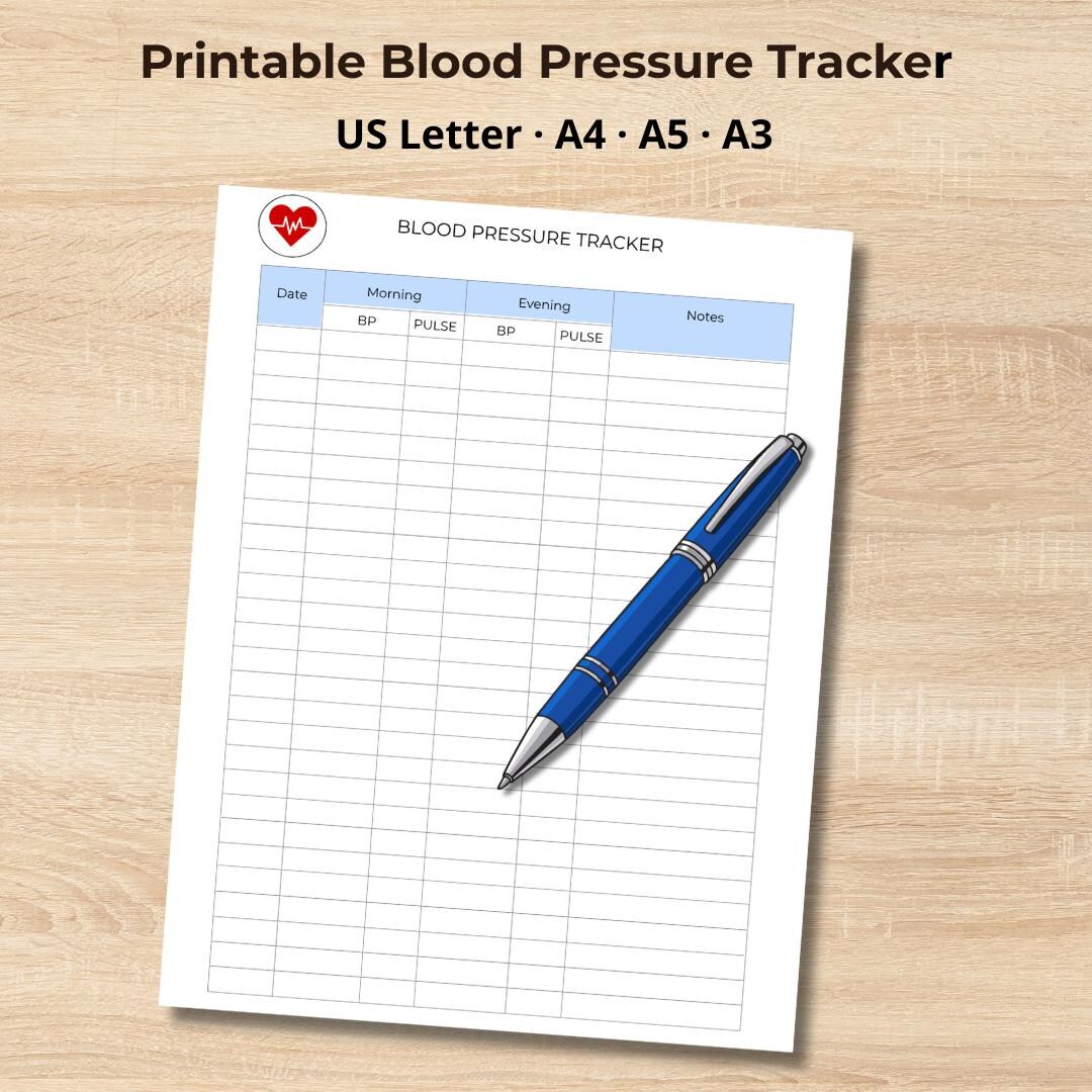 Bp Tracking Cards.pdf Blood Pressure Tracker Printable PDF / Digital BP Log Sheet / A4 A3 A5 ...