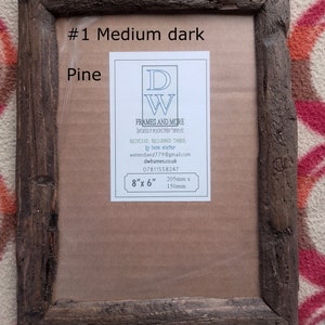 Rustic/driftwood style frames in locally sourced,recycled wood to fit 8x6.Natural,Medium dark or Very dark beeswax finish.FREE U.K postage image 2