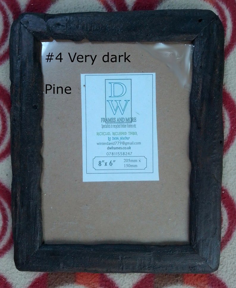 Rustic/driftwood style frames in locally sourced,recycled wood to fit 8x6.Natural,Medium dark or Very dark beeswax finish.FREE U.K postage image 5
